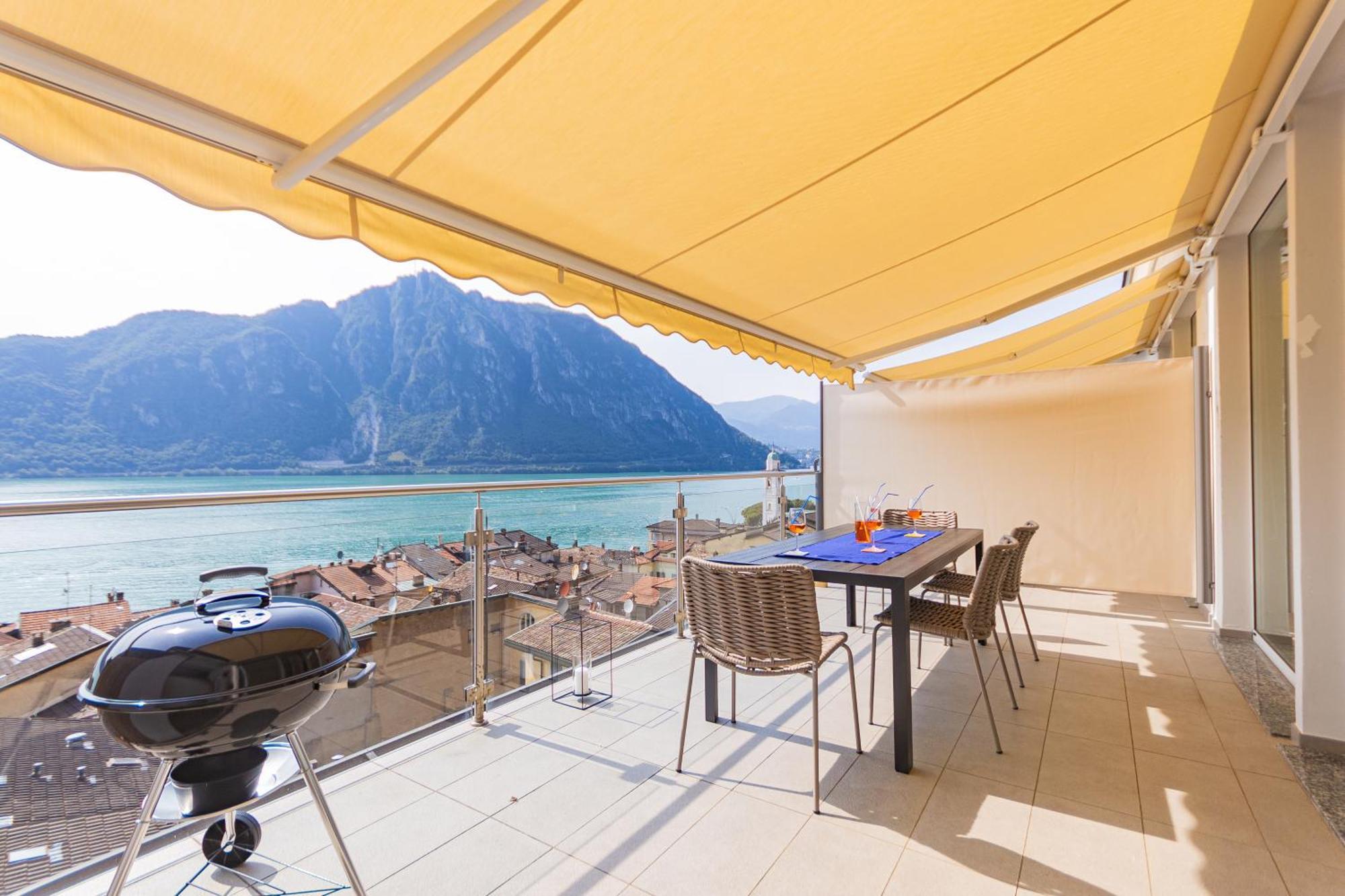 Casa Madlen - Bright Attic With Marvelous View Lägenhet Campione dʼItalia Exteriör bild